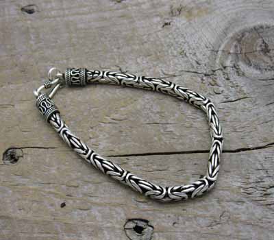 Silver Link Bracelet- Bali Style